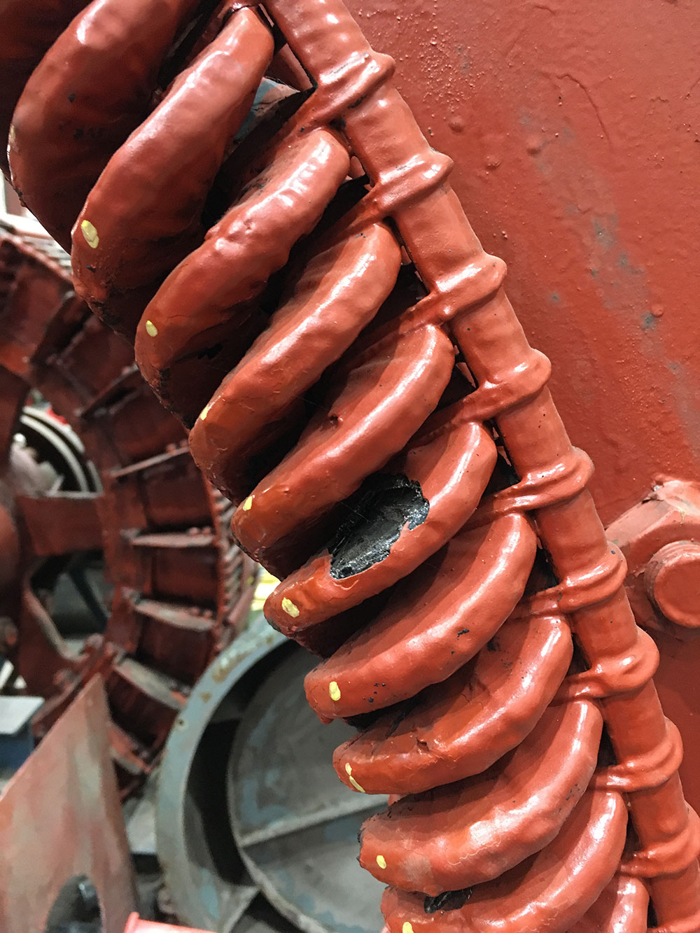 English Electric compressor motor coil closeup